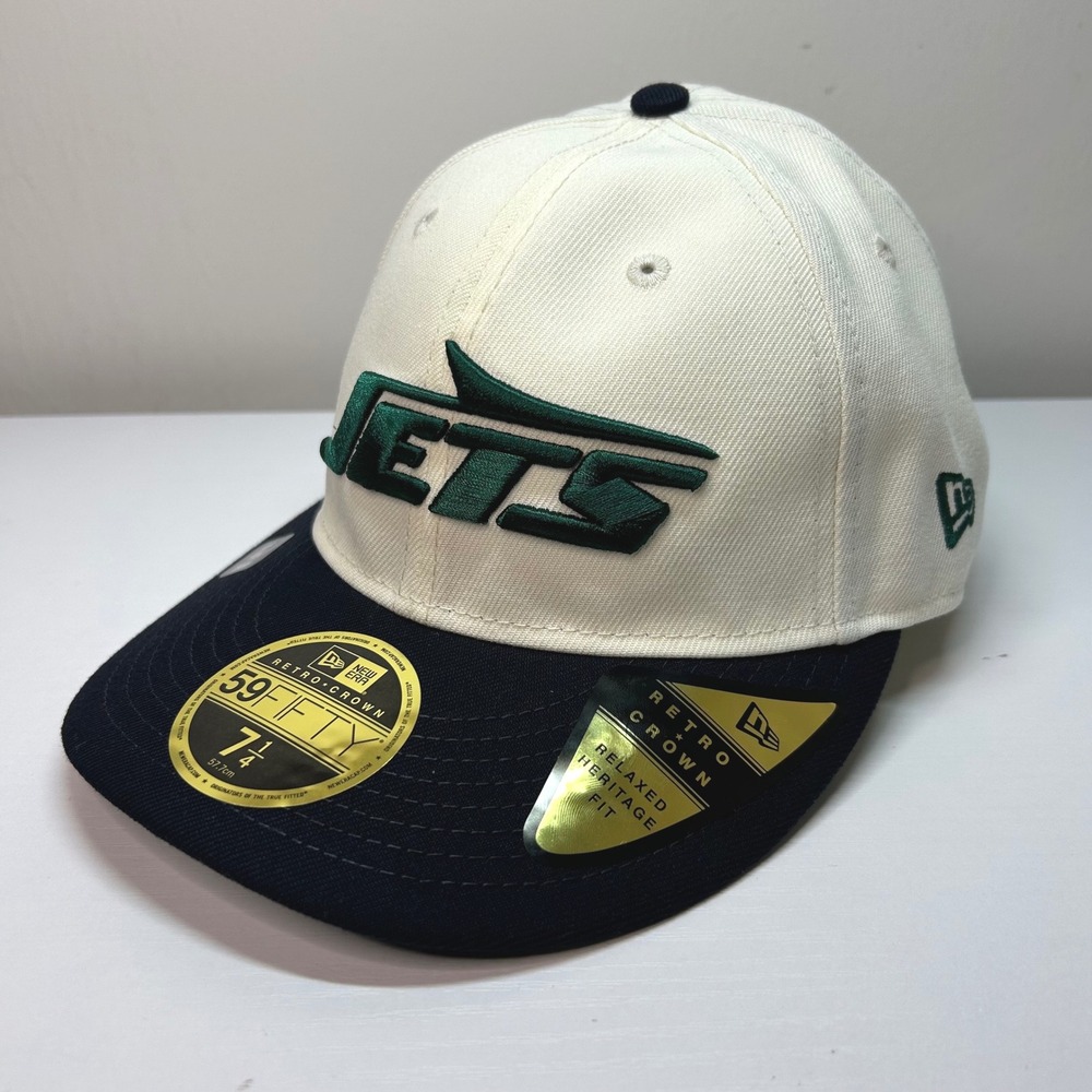 New Era NY Jets Hat Size 7 1/4 Retro Crown‎ 59FIFTY Fitted Hat NFL Football NEW